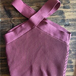 Aritzia cross neck knit top